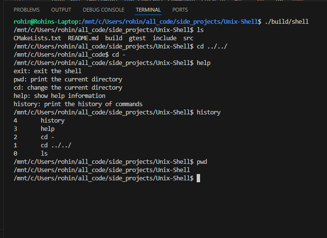 Unix Shell Project